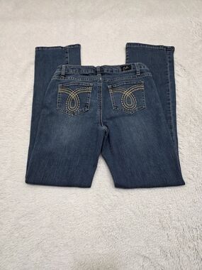 Earl Jeans Blue Embroidered Back-Pocket Bootcut Jeans